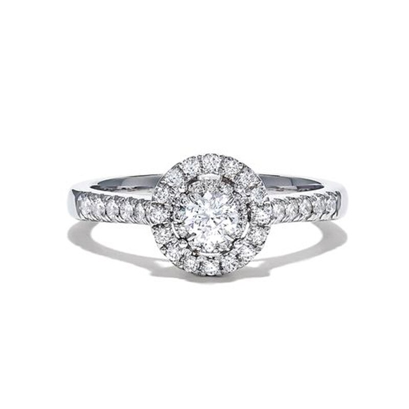 Huitan Pretty Engagement Ring For Women Prong Setting Wedding Bands Jewelry With Micro Paved Luxury Wedding Ring Lots: 9