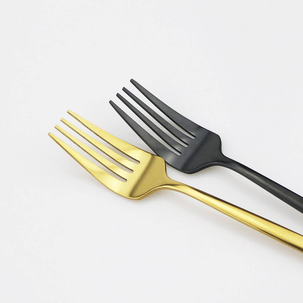 8pcs Rainbow Dinnerware Fork Set 18/10 Stainless Steel Flatware Fork Set Gold Cutlery Set Home Silverware Tableware Accessories