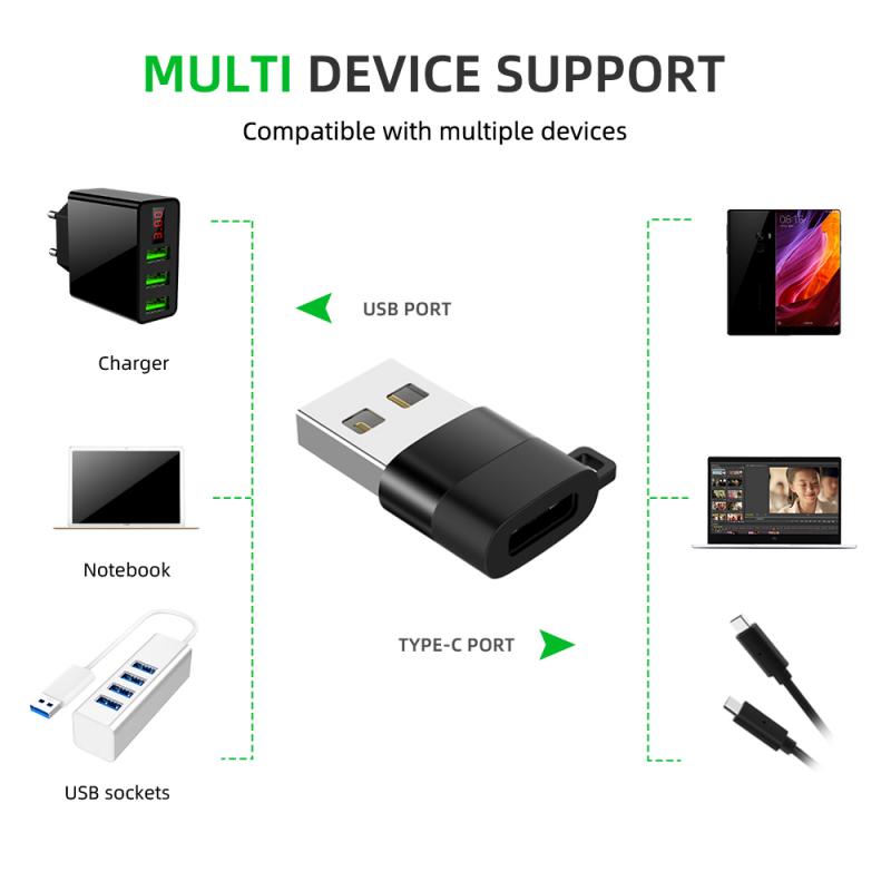 Usb c adapter type c hun til han usb 3.0 konverter adapter med nøglering til bærbar samsung xiaomi huawei usb adapter