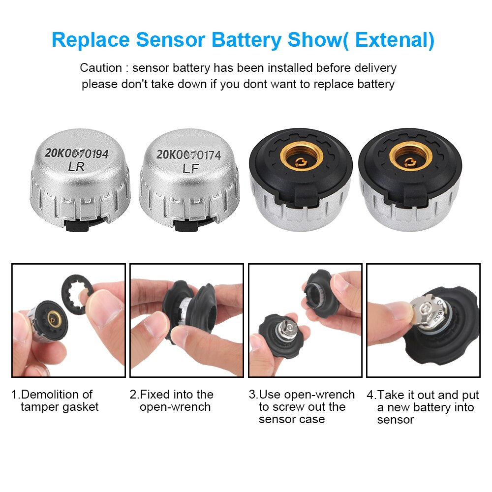 Smart Car TPMS Tire Pressure Monitor System For Toyota With 4 Pcs Sensors Real-time Temperature Monitoring Tyre Pressure Gauge