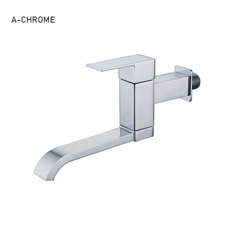 Waterval Wastafel Kraan Mop Zwembad Tap Matte Black Vierkante Badkamer Mop Kraan Outdoor Kraan Voor Garden Wall Mounted Koud Water tap: A-CHROME