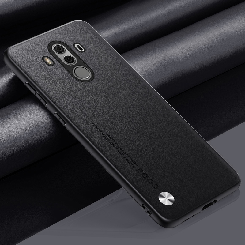 Étui de luxe en cuir PU pour Huawei Mate 10 Pro 10Pro, coque arrière en Silicone, Protection complète, coque de téléphone pour Huawei Mate 9 Mate9: Tissu de coton / Black