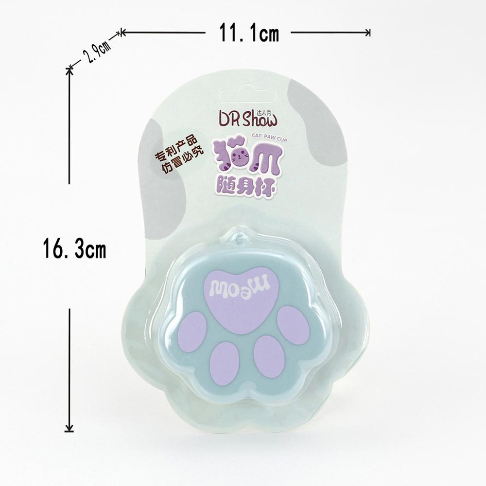 Portátil retráctil taza plegable adorable garra de gato taza de viaje de Camping escalada jugo de leche taza de té de la pata de gato taza plegable
