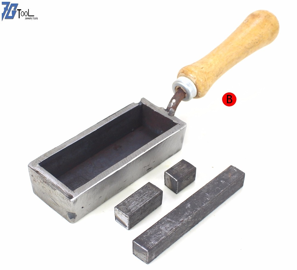 Guld / sølv / metal støbning rille ingot form smykker værktøj størrelse justerbar
