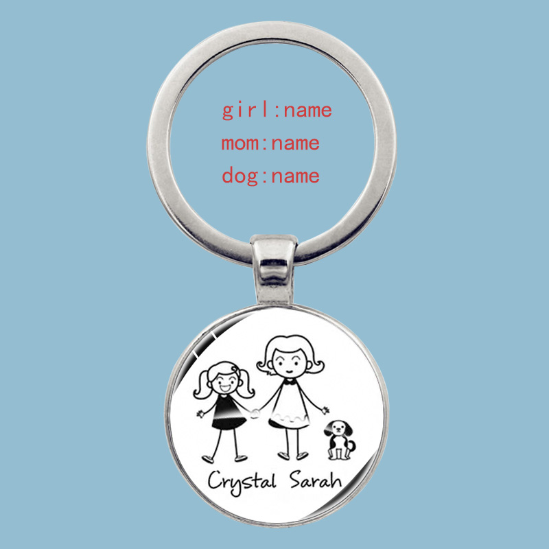 Lindo llavero familiar para siempre familia hermosa llave familiar colgante cumpleaños bautismo evento escolar recuerdos se pueden personalizar: Caqui ligero