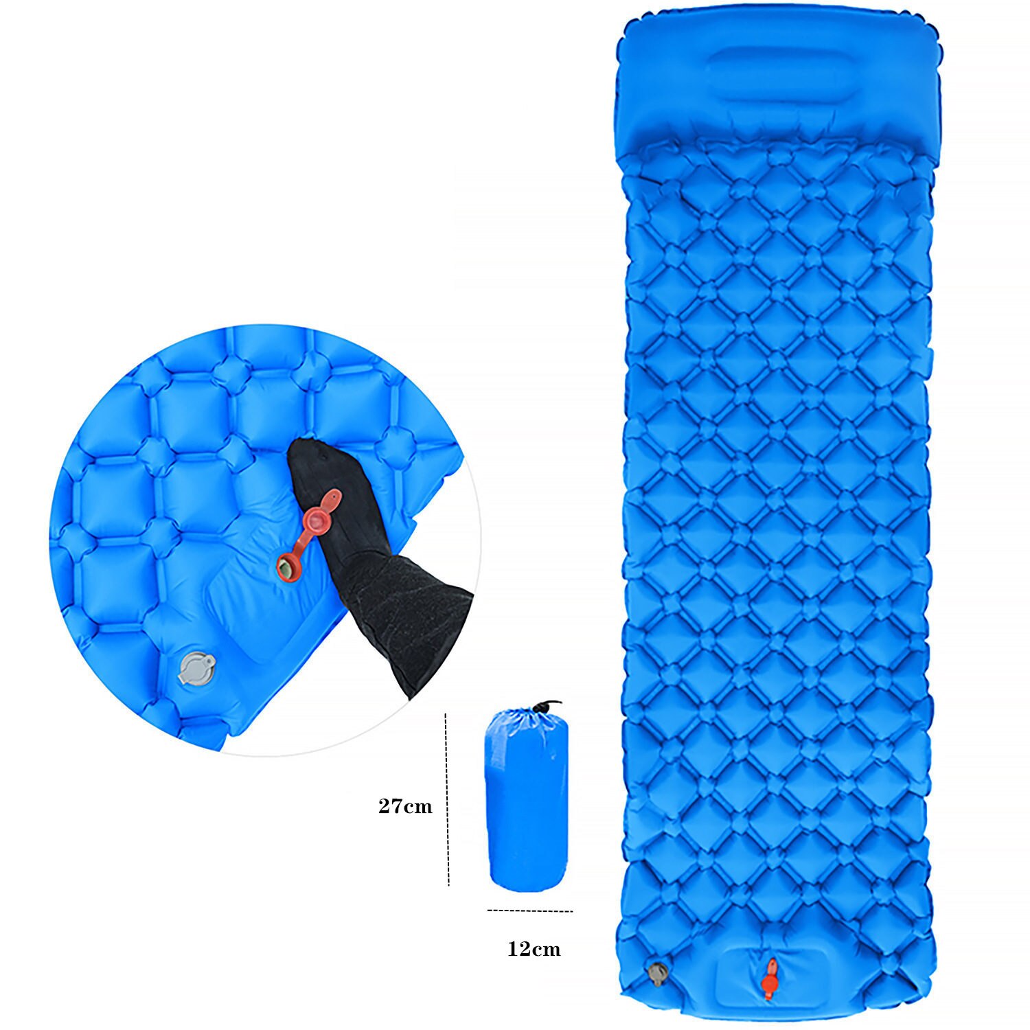 Camping Inflable Air Matras 190*58*5Cm Ingebouwde Voet Inflator Pomp Vouwen Opblaasbare Matras Kamp bed Voor Tent Reizen