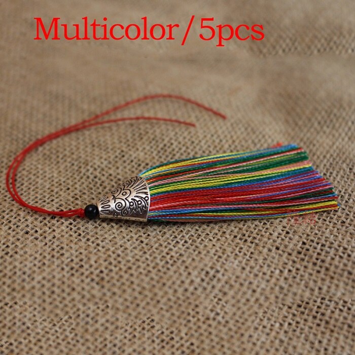 5Stck Gemischte Farbe 8cm Hängenden Seil Seide Quasten Randbereich NäHenne Knall Quaste trimmen Schlüssel Quasten Für Diy Verschönern vorhang Zubehör: 10