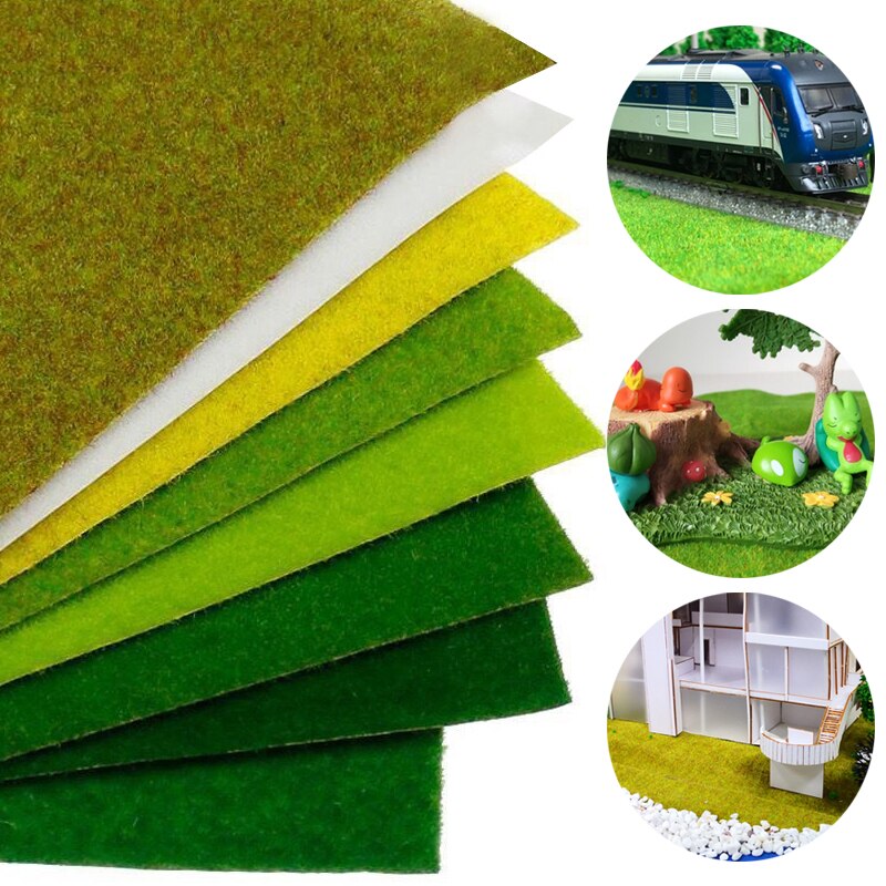 1Pc Landscape Grass Mat for Architectural Scenery Paper Scenery Layout Lawn Diorama Accessories 25x25cm 50x50cm 50x100cm