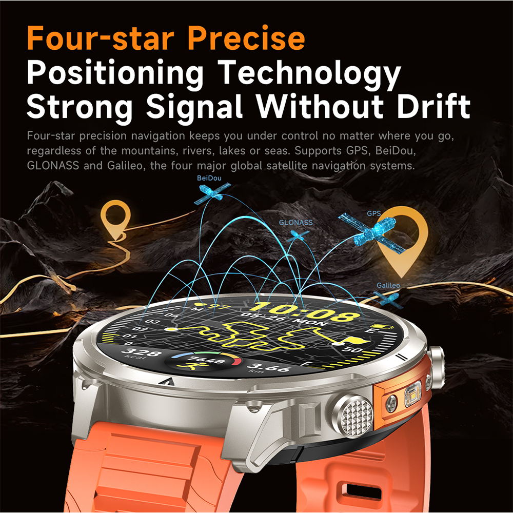 2025 Nuovo Militare GPS Astuto Della Vigilanza 3ATM Impermeabile 650mAh Batteria BT Chiamata Frequenza Cardiaca Pressione Sanguigna Sport tracker Smartwatch Da Uomo