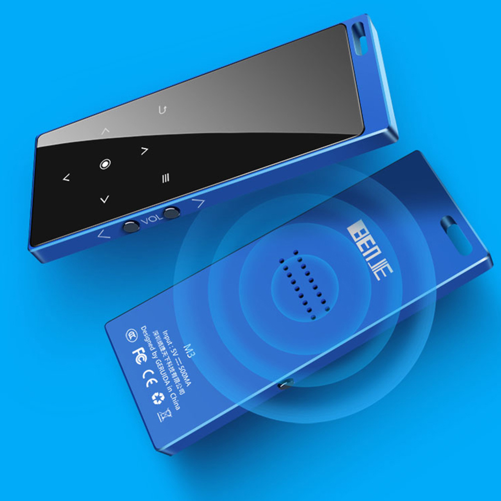 BENJIE-reproductor MP3 M3 sin pérdidas, Audio portátil HiFi, Bluetooth, Compatible con MP3 con altavoz incorporado, Radio FM, E-Book, Compatible con tarjeta TF