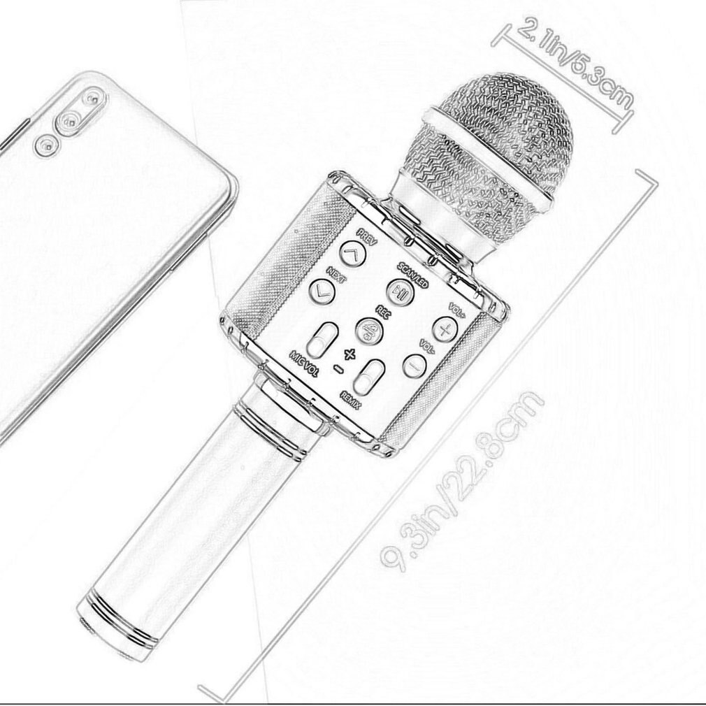KTV Wireless Karaoke Microphone Bluetooth Handheld Portable Speaker Home KTV Player with LED Lights Christmas Birtay Home Party