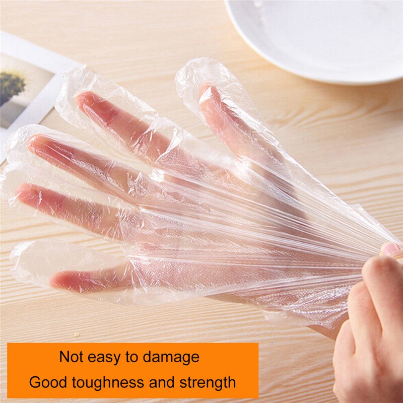 100Pcs Plastic Clear Wegwerp Handschoenen Drie Diktes Tuin Restaurant Home Eten Bakken Multifunctie Keuken Accessoires 25