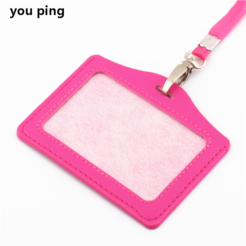 11 Colour PU Card Cover Bus Card Badge Lanyard Business Credit Cards Bank ID Card school supplies: light green