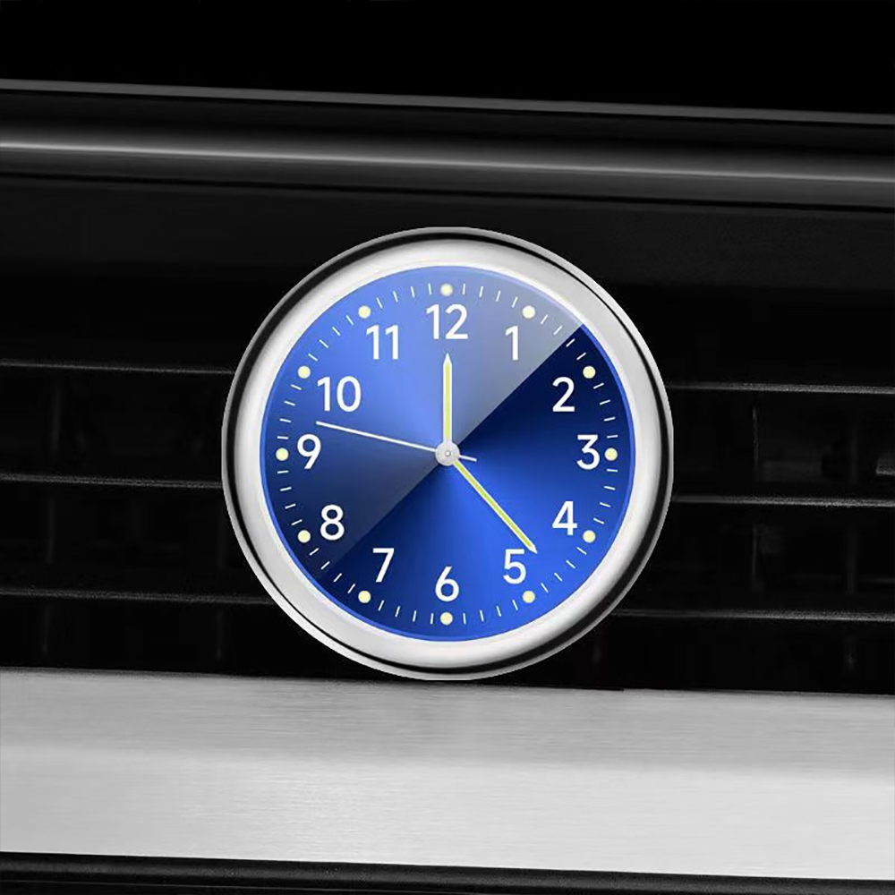 Automobil Uhr Armaturenbrett Auto Uhr Innen Dekor Tragbare Mini Uhr Dekoration Leuchtende Analog Uhr Ornamente Für Autos: Gold