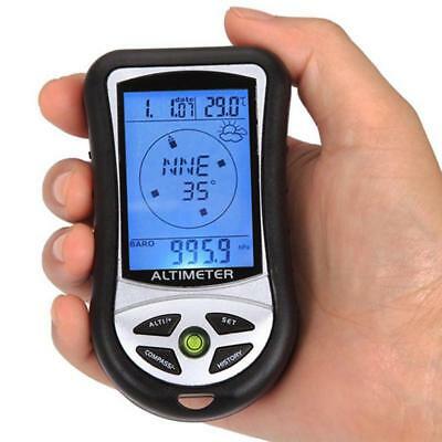 Boussole portable 8 en 1, poignée multifonction, Navigation GPS électronique, baromètre, jauge, thermomètre pour escalade en plein air, randonnée c
