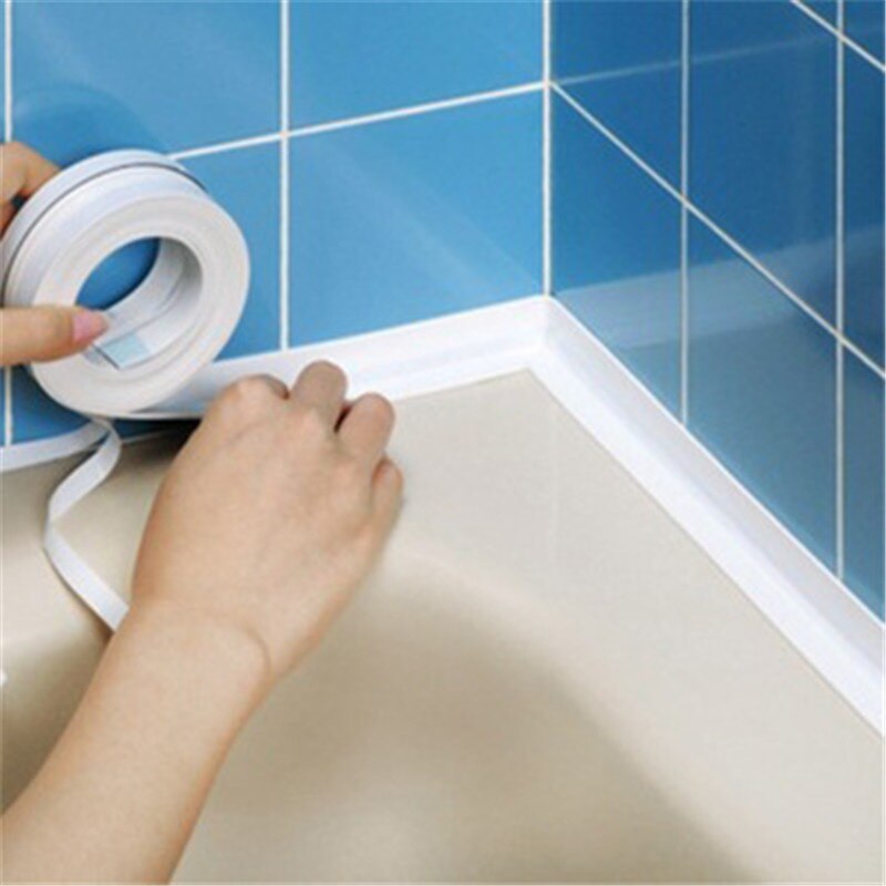 Sealing Caulk Strip Tape PVC Self adhesive Waterproof Shower Sink Bath Edge Wall Sticker For Kitchen Bathroom Bathtub Floor