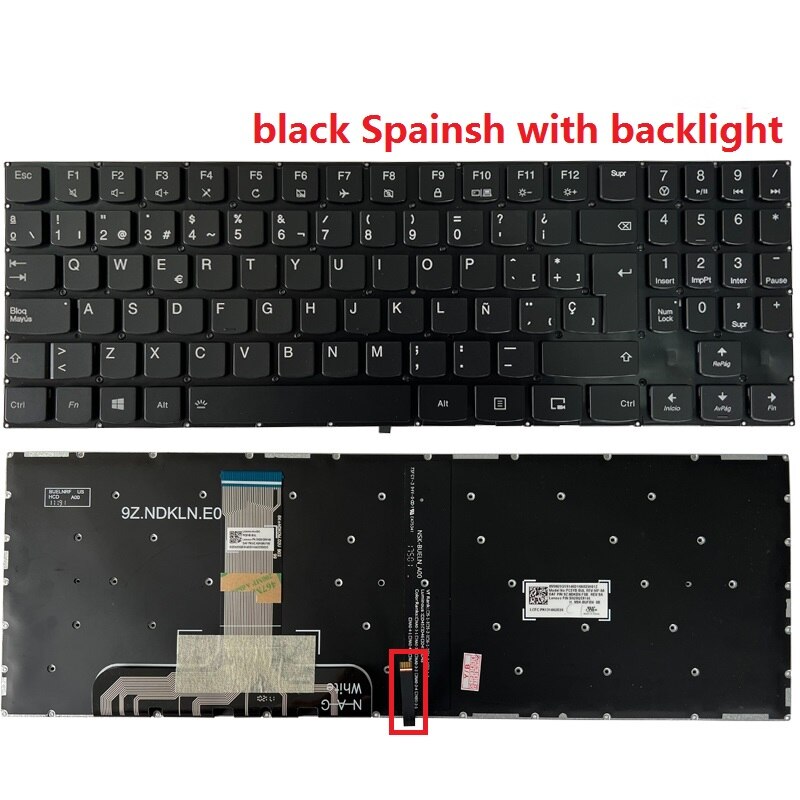 SP Spanish/Latin LA keyboard for Lenovo Legion Y7000 Y7000P Y530 Y530P Y530-15ICH NO Frame: SP with backlit