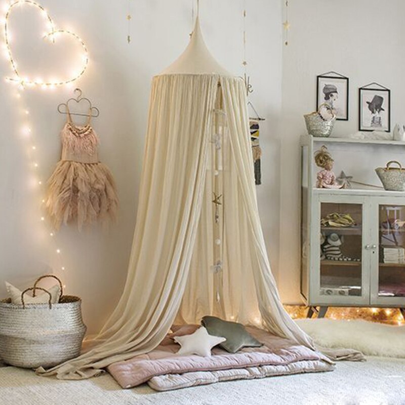 Enfants jouer maison tente enfants jouet tente tipi ronde princesse auvent coton berceau suspendu filet dôme bébé enfants chambre décor