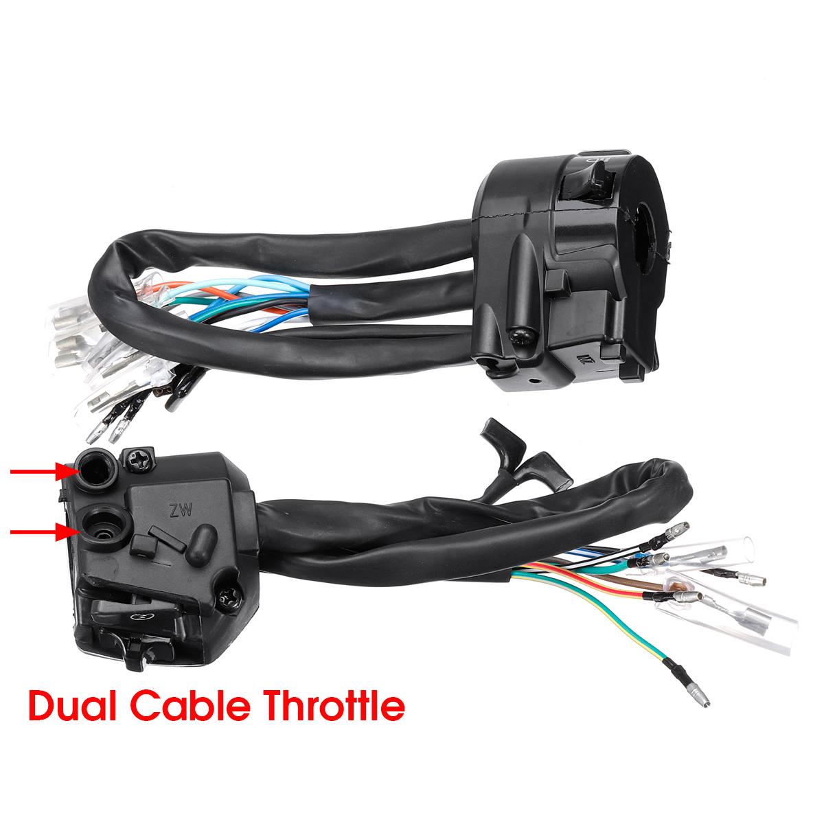 Universal- 12V Motorrad 7/8 &quot;Lenker Kontrolle Schalter Horn Blinker Scheinwerfer Elektrische Anfang Schalter Doppel Drossel