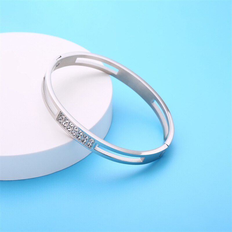 Charm Bracelet - Stainless Steel - 4/6/8mm Width - Hollow Round Design - Adjustable Hook Clasp
