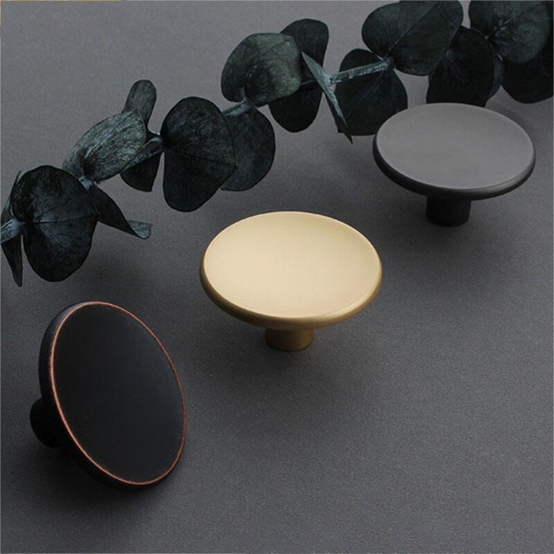 Cabinet Knob Round Drawer Handle Kitchen Heavy Duty Drawer Knob 3 Colors