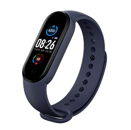 Bluetooth digitale armband heren dames full touch horloges sport fitness tracker hartslagmeter smartband waterdichte horloges: Blauw