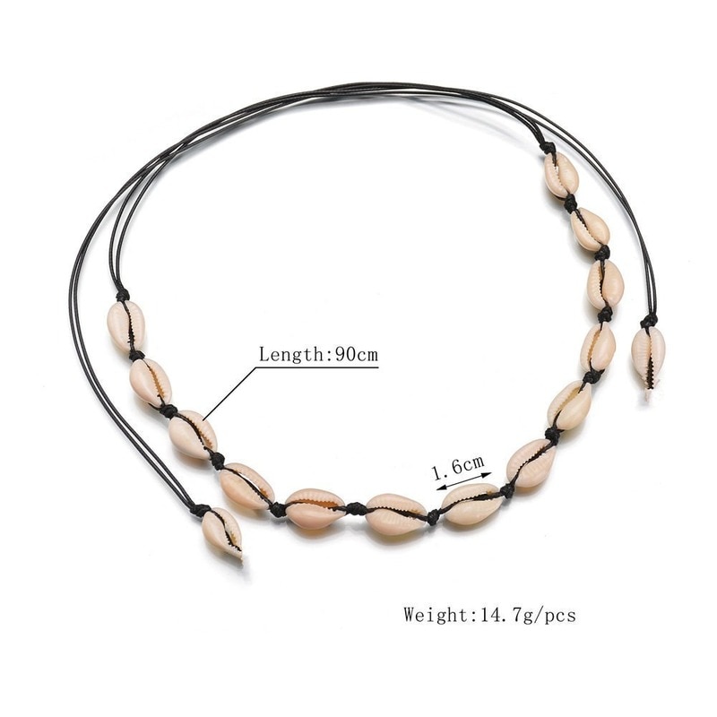 Natuurlijke Porceleinslak Shell Armband Ketting Set Voor Vrouwen Handgemaakte Geweven Boho Hawaii Strand Shell Verstelbare Choker Meisje Festival