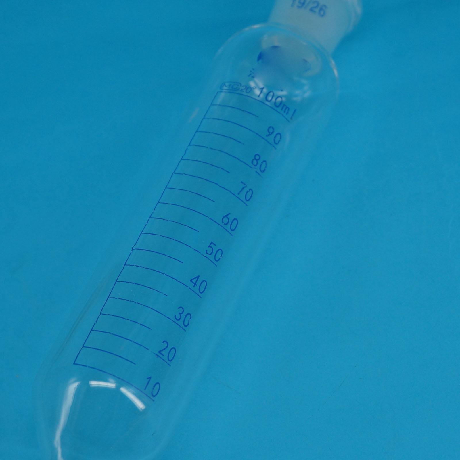 100ml Ground Glass Joint 19/26 Cylindrical Separatory Funnel Lab Glassware