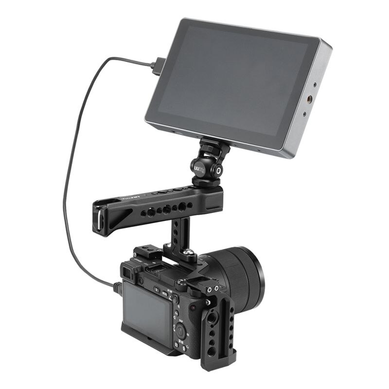 Uurig 2 Set Camera Accessoires: 1 Set R018 Top Hand Handgreep Met 3 Koude Schoen 1/4 Schroef & 1 Pcs Links Houten Handvat