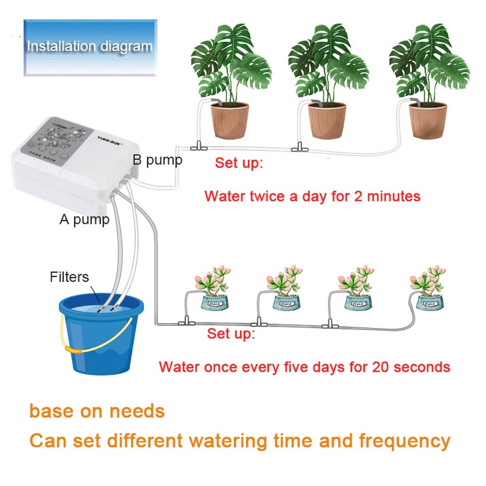 Intelligent automatisk vandingsenhed wifi pumpe solenergi opladning potteplante drypvanding vandpumpe timer system