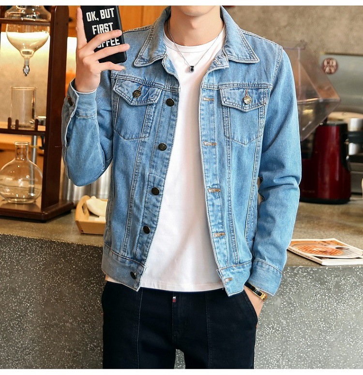 Mænd jeans jakke herre bomber jakker mænd hip hop mand vintage denim jakke frakke streetwear chaqueta hombre m -4xl