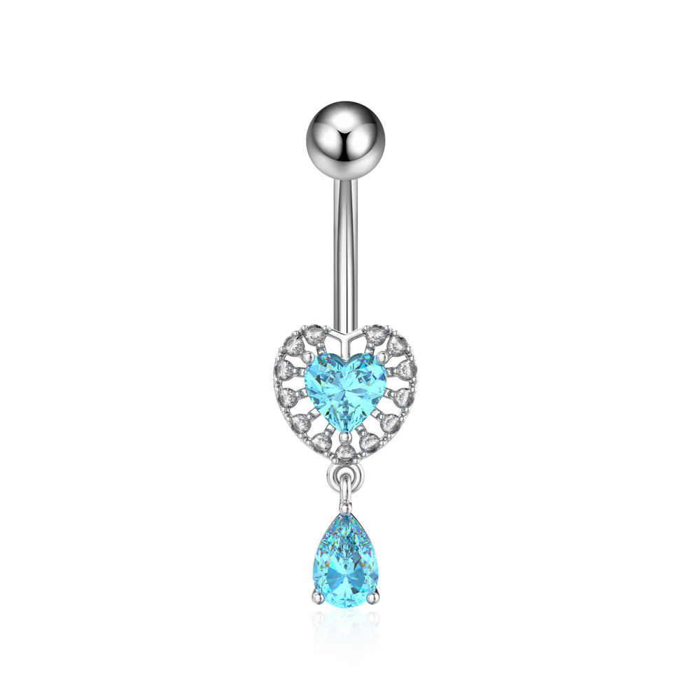 14G Hart Bloemvormige Navel Piercing Ornament Water Navelpiercing Hanger Buik Nombril Piercing Vrouwen Sieraden: Antique Gold Plated