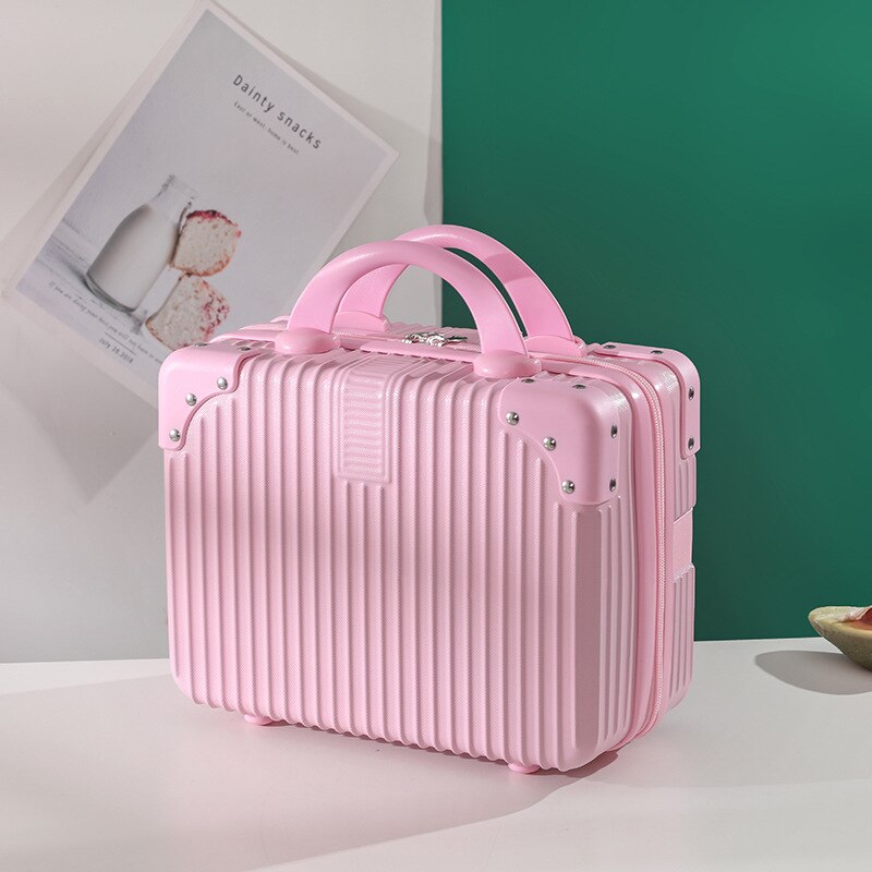 Valigia borsa cosmetica nuovo trucco professionale mini borsa di stoccaggio borsa borsa femminile signora portatile nuova alta qualità professionale: rosa-1