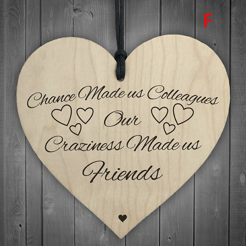 1Pc Xmas Wooden LOVE Christmas Chip Hanging Plaque Pendant Heart Shape Letter Friendship Wine Bottle Decor Pendant Tags