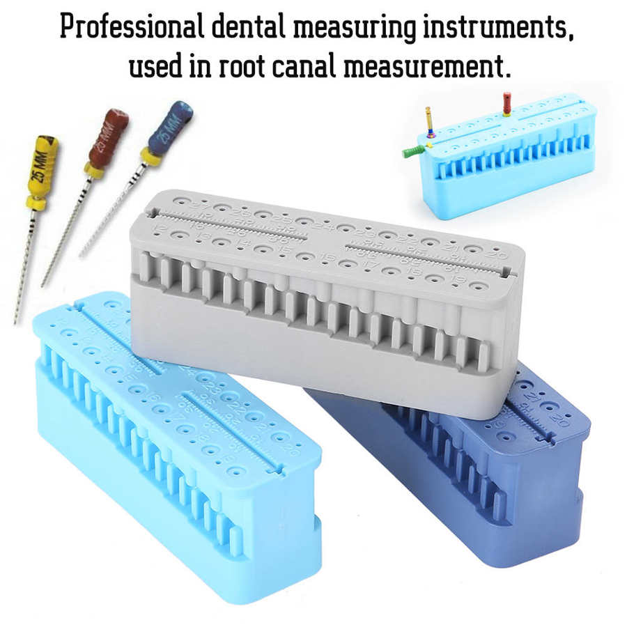 Regla endodóntica Dental de plástico, herramienta de medición, Mini endodoncia, Autoclavable, 1 unidad