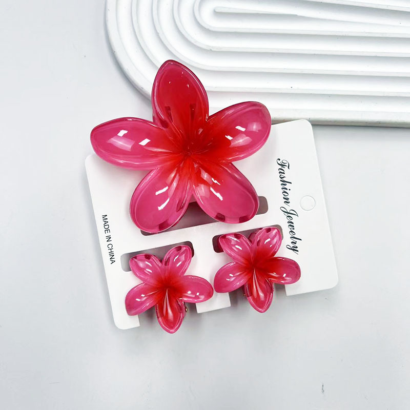 3 unids/set dulce flor colroful gradiente garras para el cabello Cola de Caballo Cip abrazadera pasadores horquillas para mujeres chica accesorios para el cabello de playa: Gris claro