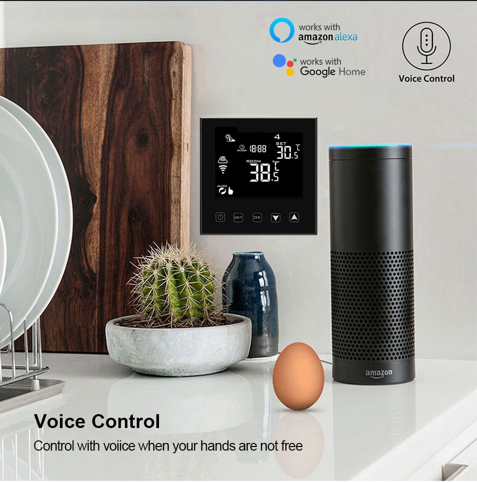 WiFi Smart Thermostat Control Water Valve, for Water Heating, Electric Heat Actuator, 7 Days Programmable Digital Thermostat