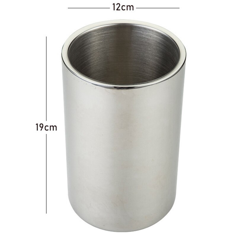 Dubbellaags wijnvat van roestvrij staal, ijsemmer van roestvrij staal houdt de wijn urenlang koud