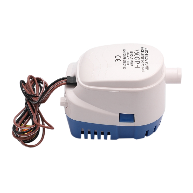 12V 750GPH Marine Submersible Pump Automatic Float Pump with Float Switch Marine / Bait Bin / Fish