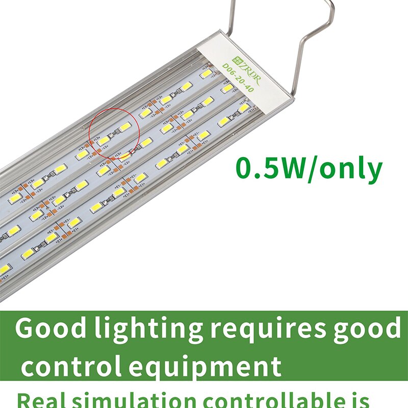 Zrdr-luz led para aquário, lâmpada para plantio de aquário, mini aquário simples, suporte de metal, abajur com sol e sol