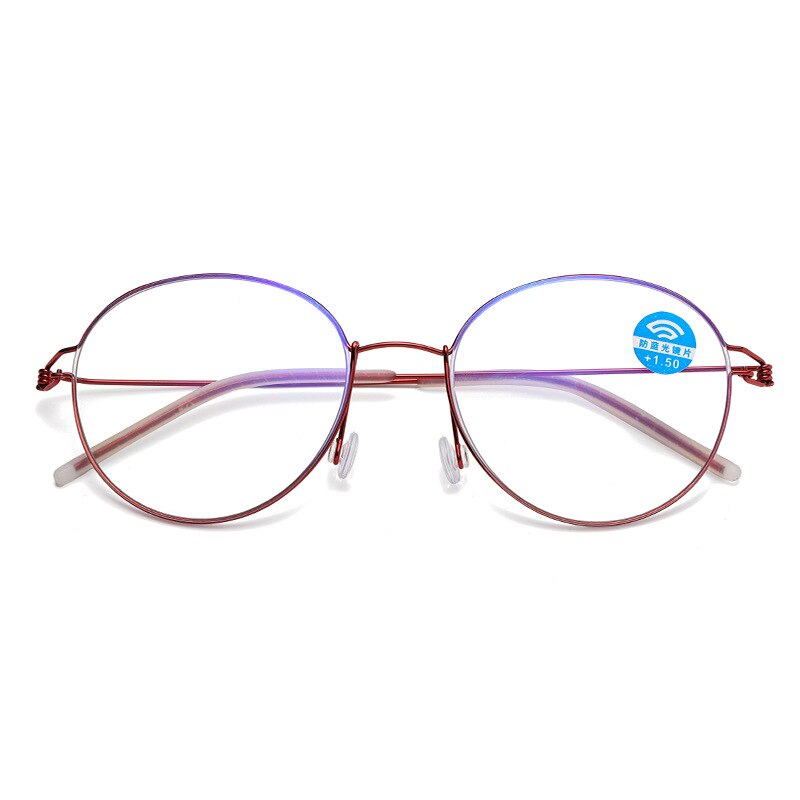 Lunettes de lecture rondes ultra-légères, Anti-lumière bleue, pour hommes et femmes, métal, presbytes, hypermétropie, lecteurs d&#39;ordinateur