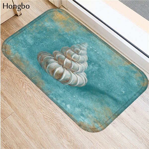 Hongbo halkskyddsmattor marint liv tryckmattor badrumsgolv kök sjöstjärna conch sjöhäst valsköldpadda mönstermattor: 35