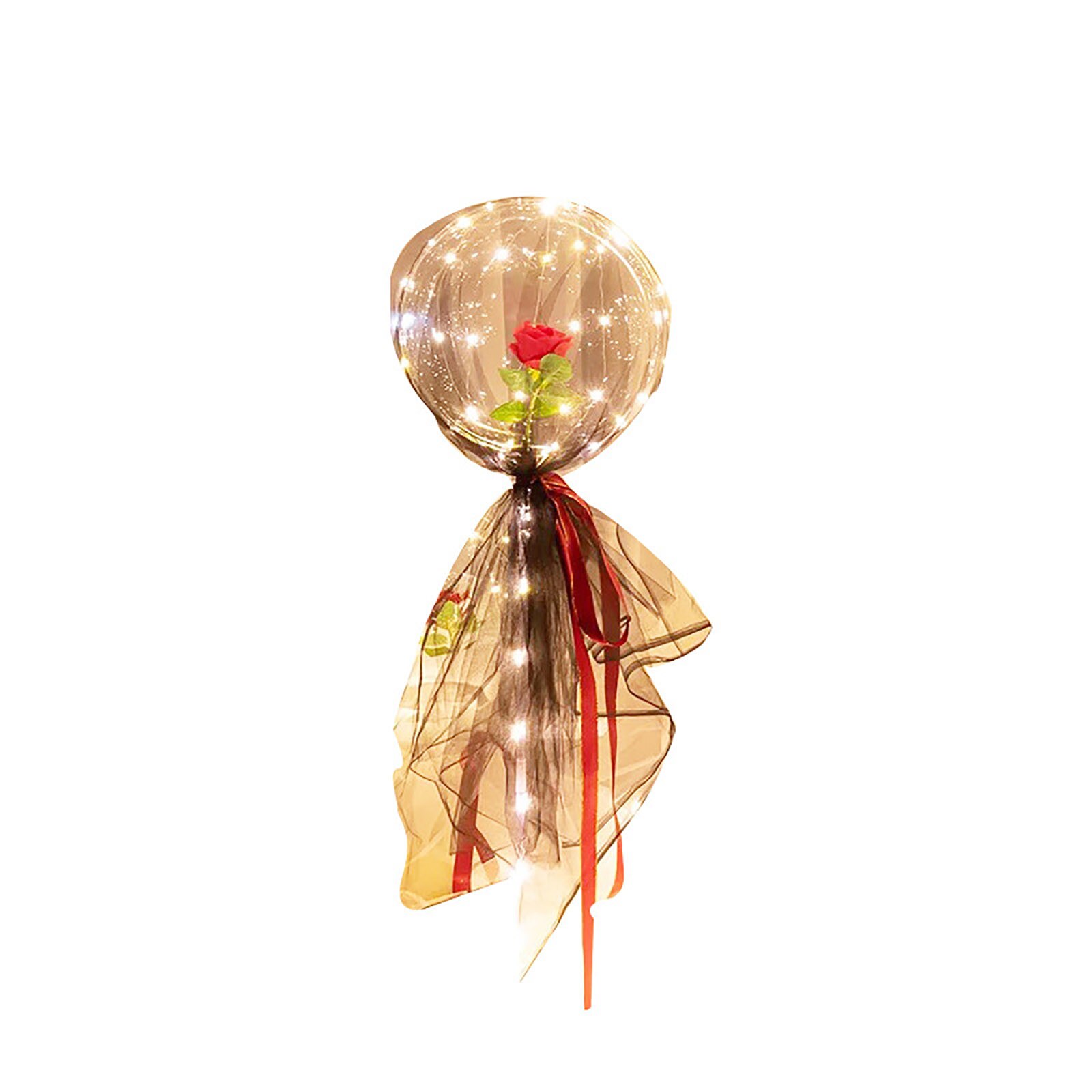 leuchtend LED Ballon transparent Runde Schaum Rose Strauß Ball Geburtstag Party Hochzeit Dekor LED Luftballons Weihnachten