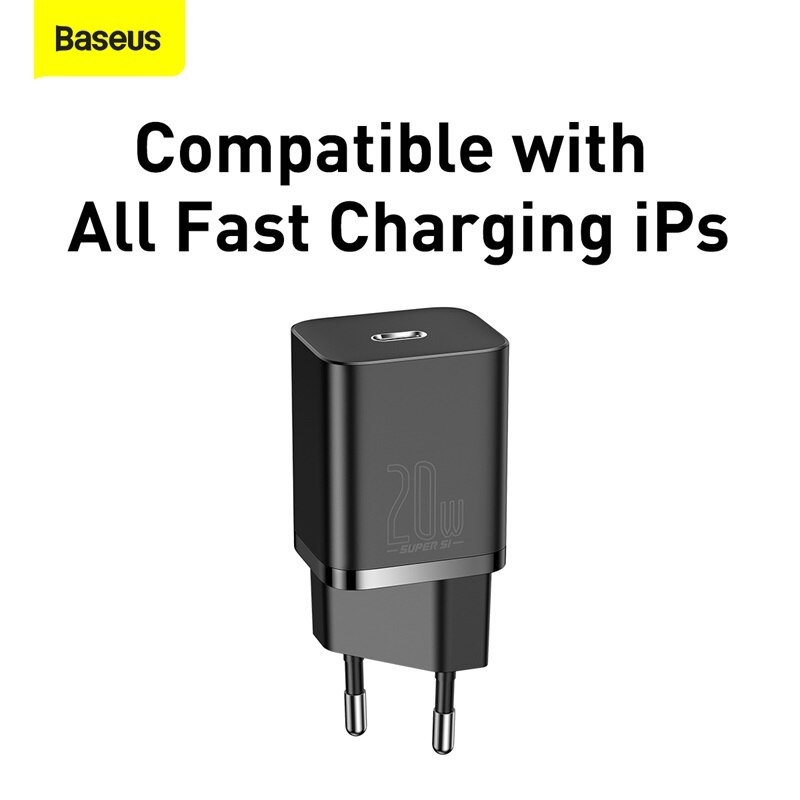 Baseus usb-typ-c-ladegerät 20w pd schnelllade  qc3.0 reiseladegerät für iphone 13, 12 mini, 11 pro max, xs, x