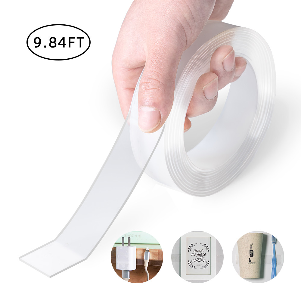 Nano tape non-slip seamless wall sticker home decoration alien tape reusable transparent nano magic double-sided tape sticker: 30mm x 3000mm