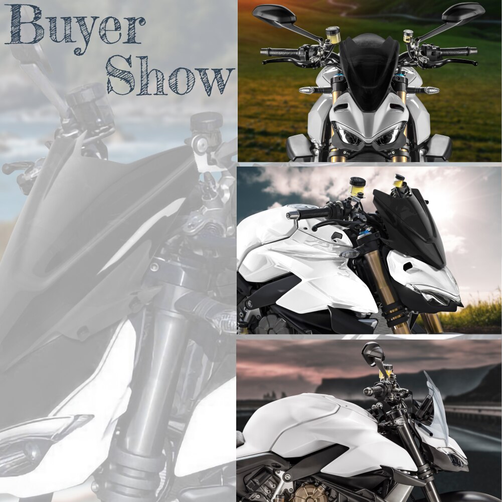 Motorcycle Windscreen Windshield For Ducati Streetfighter V4 V4S V4 S -2022 Front Wind Deflector Screen Shield with Bracket