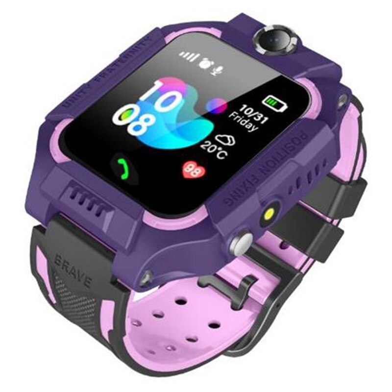 Q19 Smart Waterproof Watch Child Phone Smart Baby Watch Voice Chat Children Watch: Purple