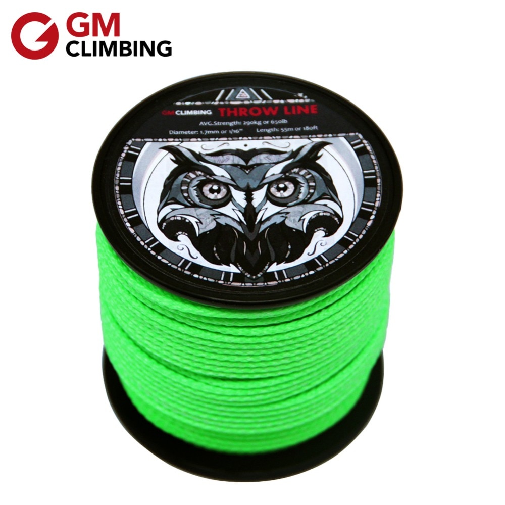 Tree Climbing Rope 180ft / 650lb Arborist Throw Line 1.7mm High Strength UHMWPE Tree Climbing Equipment Backpacking Hiking Cord