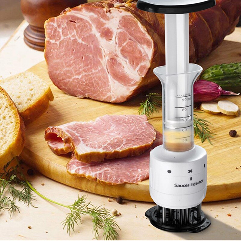 2 In 1 Meat Tenderizer Marinade Injector BBQ Meat Steak Beef Sauce Tenderizer with Needle Cooking Tools
