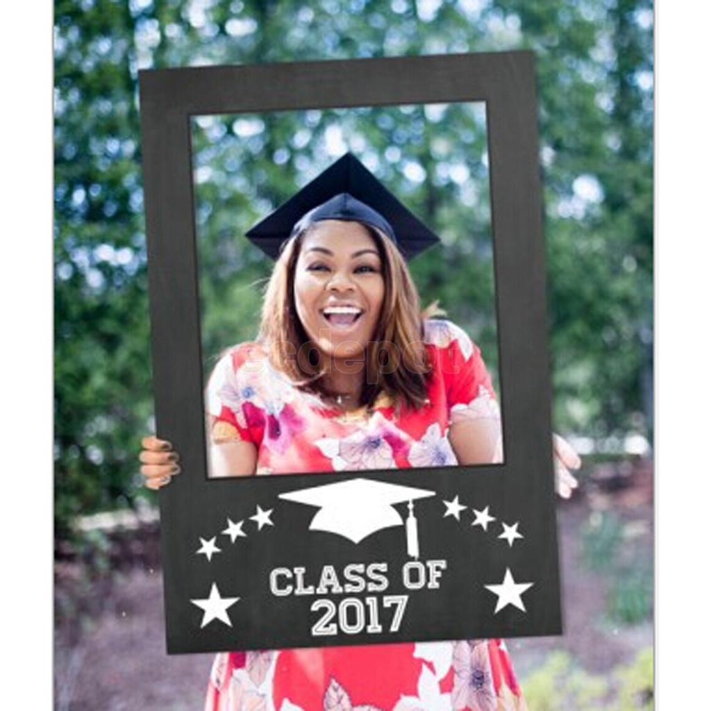 Class of DIY Chalkboard Selfie Frame Photo Booth Prop Graduation Party